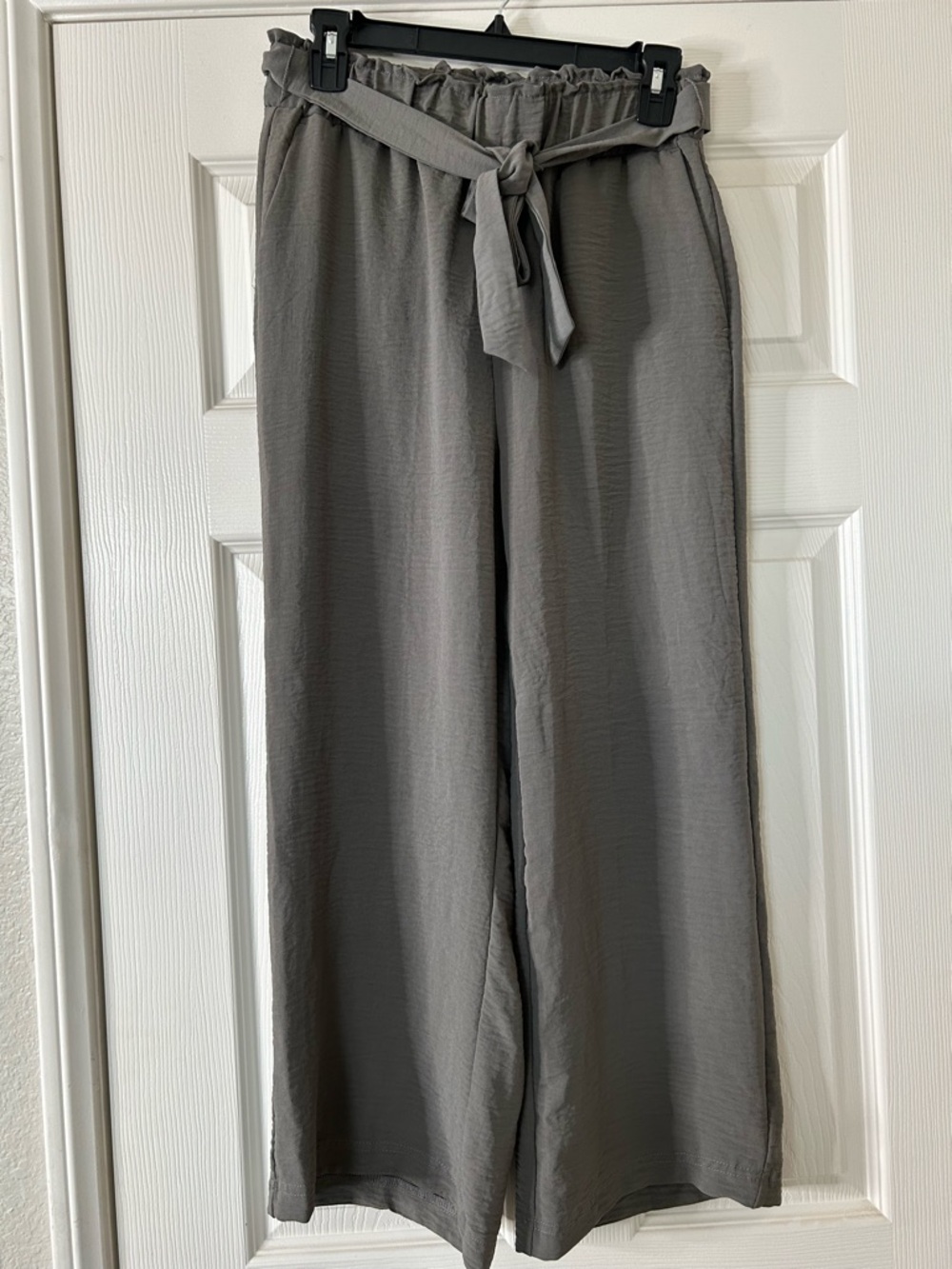 Rachel Zoe Tie-Waist Wide-Leg Pants - Gray